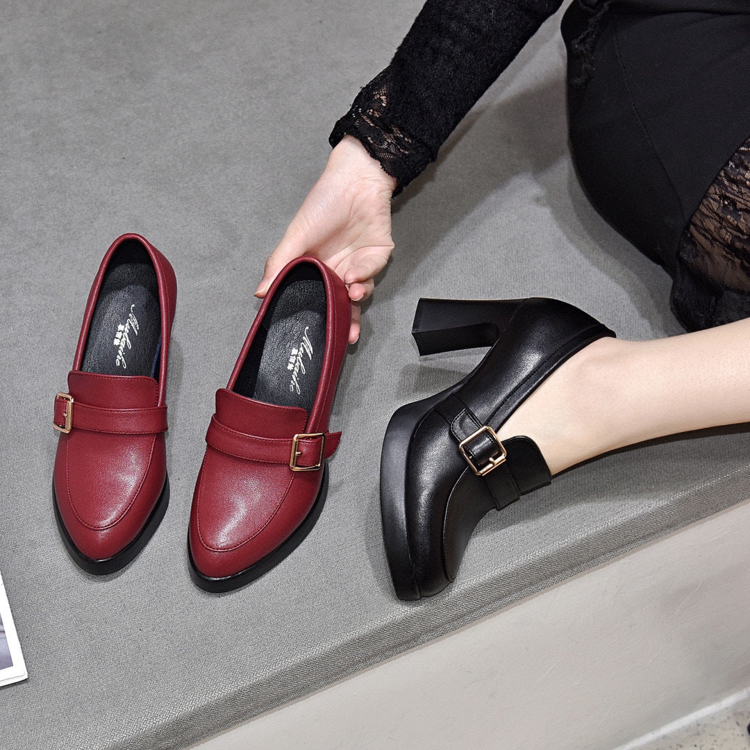 Zelindan | Women's Orthopaedic Loafers with High Block Heel