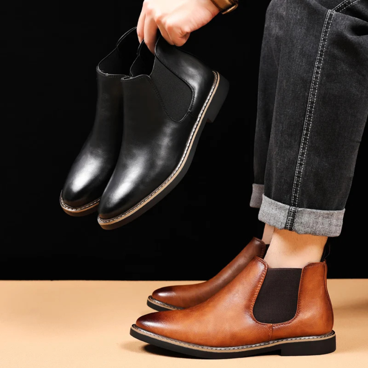 The Ascot Men’s Elegant Leather Chelsea Boots