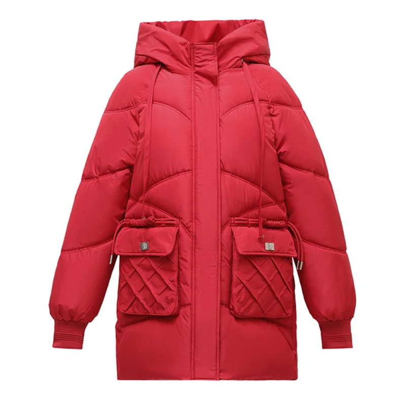 Maila | Women's Puffer Winter Jacket with Hood, Drawstring, and Large Pockets