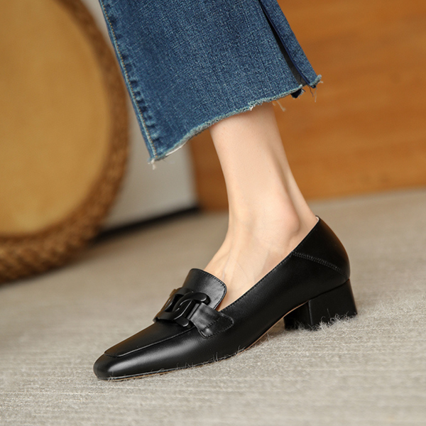 Jessamy | Elegant Block Heel Slip-On Loafers – Business Casual & Comfortable