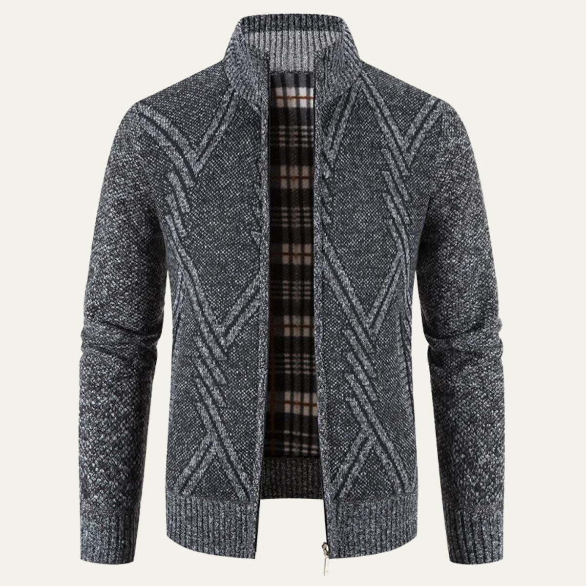 The Alford Men's Knitted Winter Zip Cardigan