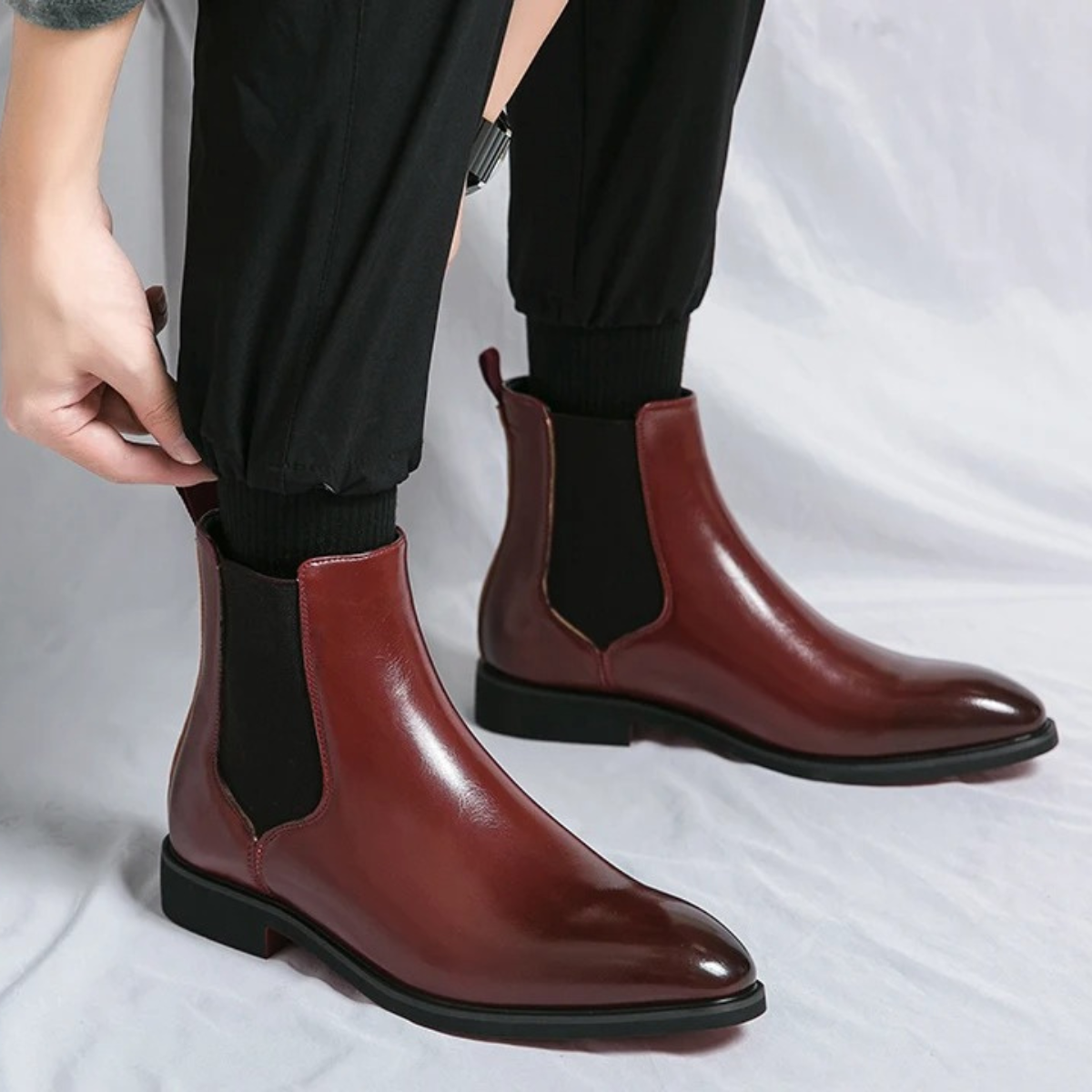 The Cobblestone Men’s Classic Ankle Slip On Leather Boots