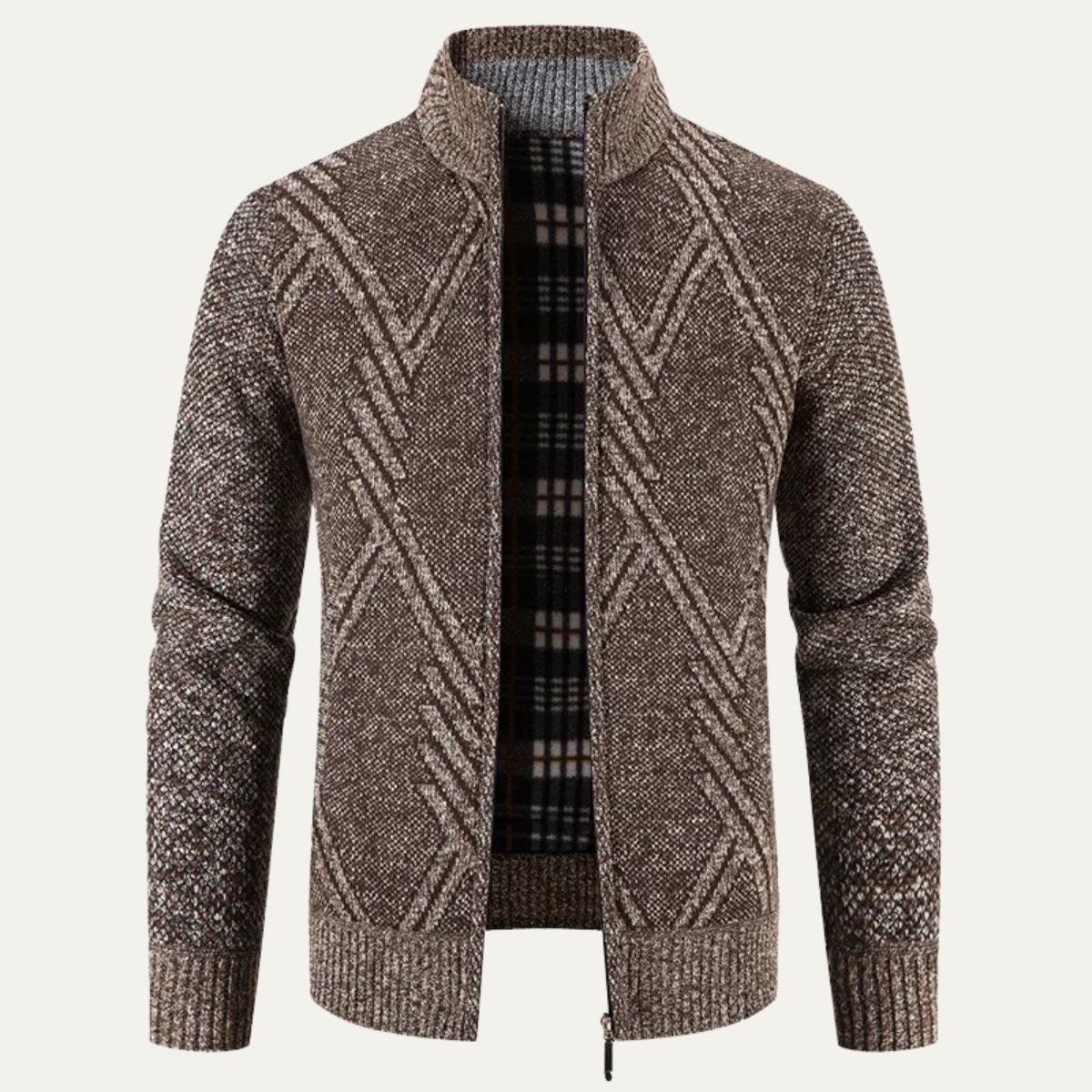 The Alford Men's Knitted Winter Zip Cardigan