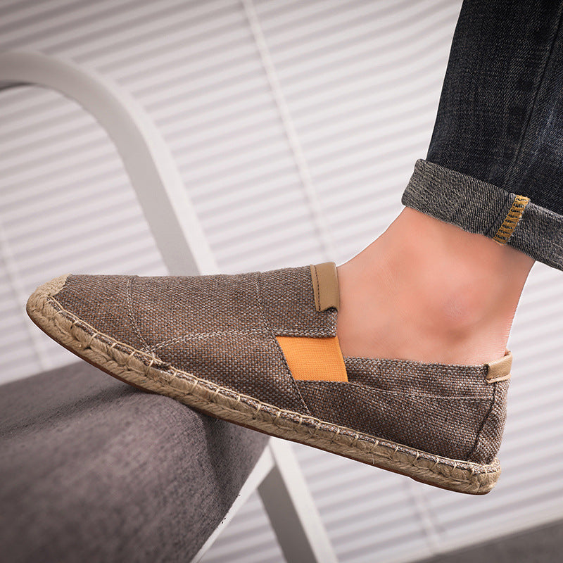 Joaquin | Men's Handmade Canvas and Straw Summer Loafers | Stylish Casual Footwear