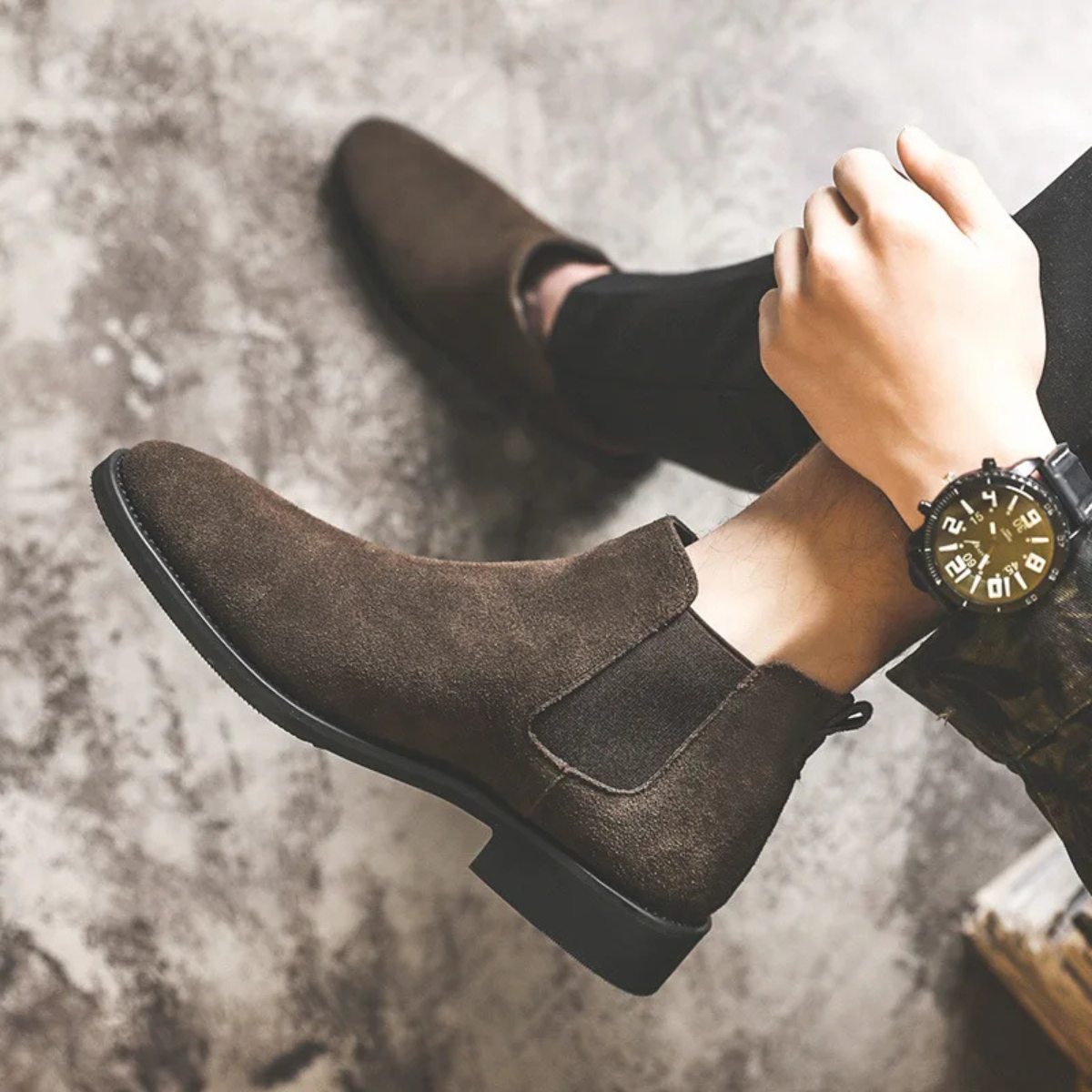 The Scalea Men’s Smart Suede Ankle Boots Chelsea Boots