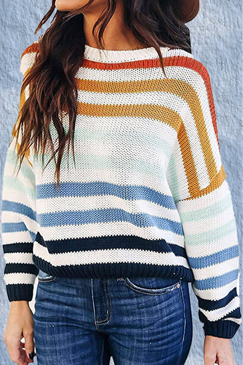 Galindra | Women's Striped Cropped Knit Sweater