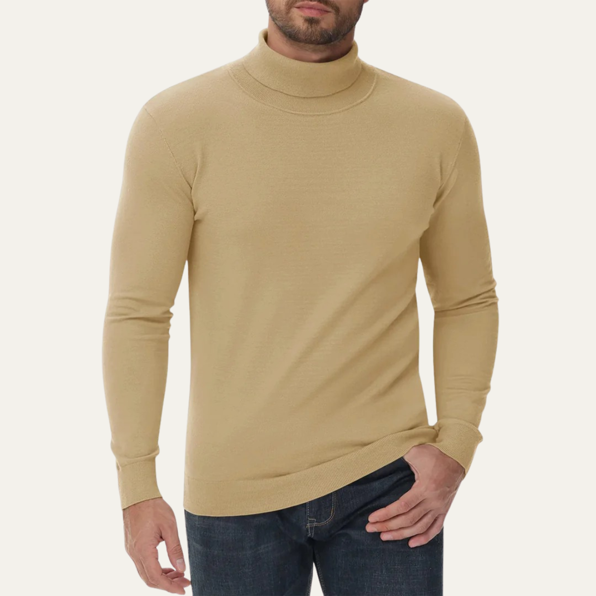 The Brighton Men's Slim Fit Cotton Classic Turtleneck Jumper