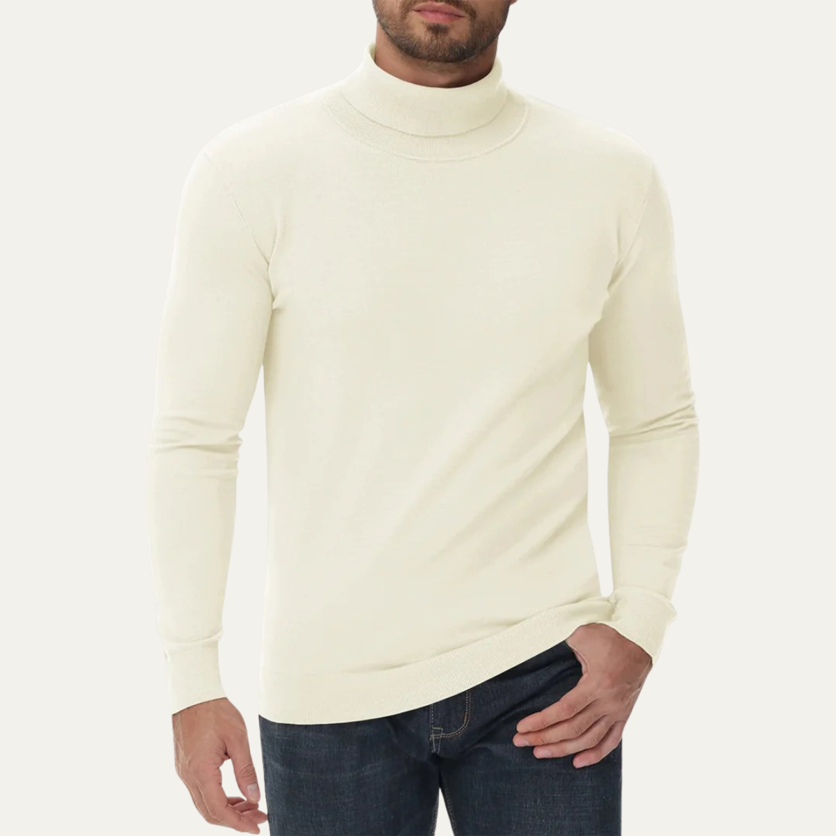 The Brighton Men's Slim Fit Cotton Classic Turtleneck Jumper