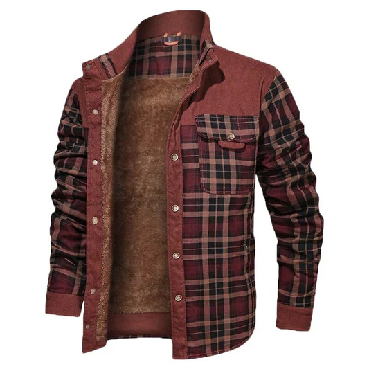 Gideon | Men’s Plaid Shirt Jacket with Warm Fleece Lining