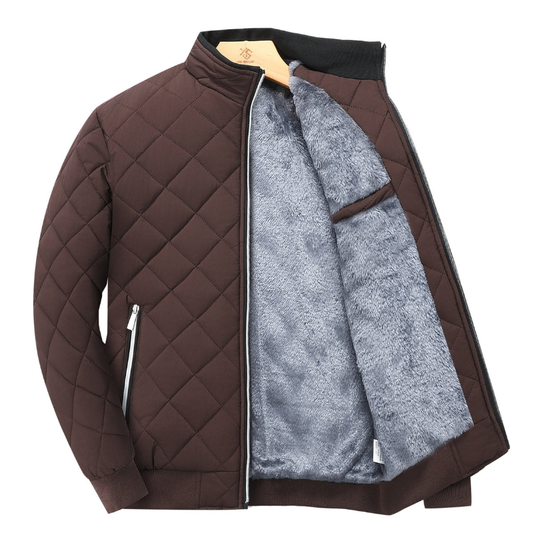 Callum | Men’s Quilted Fleece Jacket with Full Zip & Stand-Up Collar