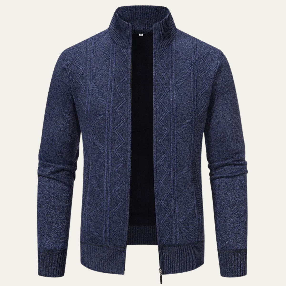 The Chianti Men’s High Neck Winter Zip Up Knit Cardigan