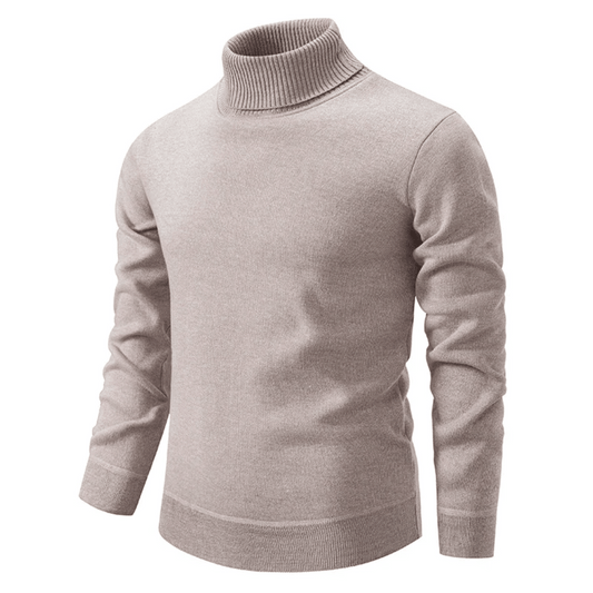 Delphin | Men's Solid Colour Roll Neck Warm Sweater - Soft & Comfortable