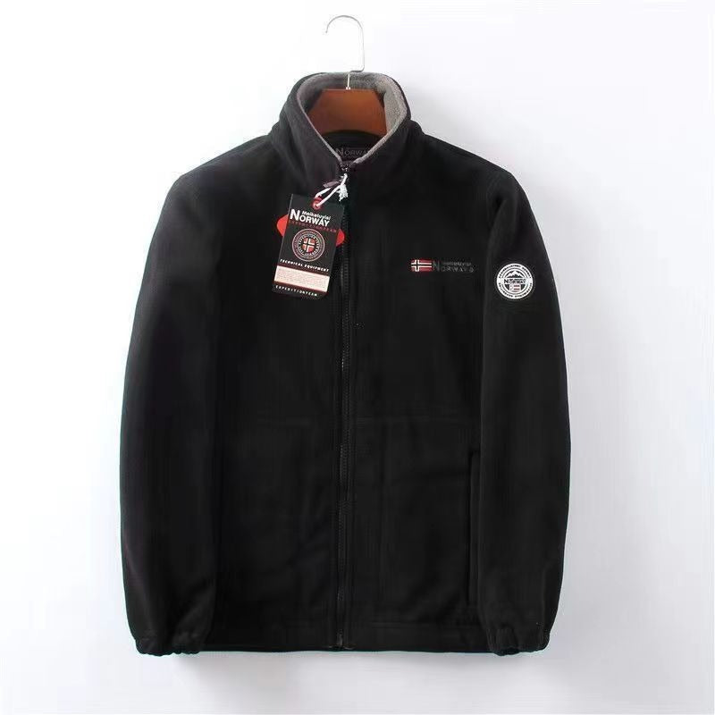 Ulysses | Men's Fleece Jacket with Stand-Up Collar and Zip Closure