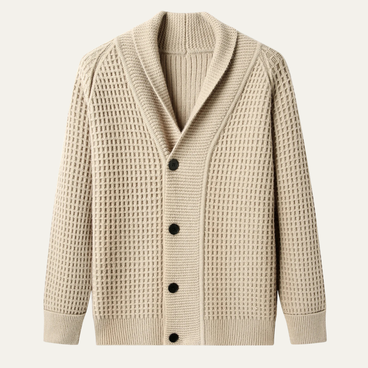 The Hebrides Men's Chunky Knit Shawl Collar Cardigan