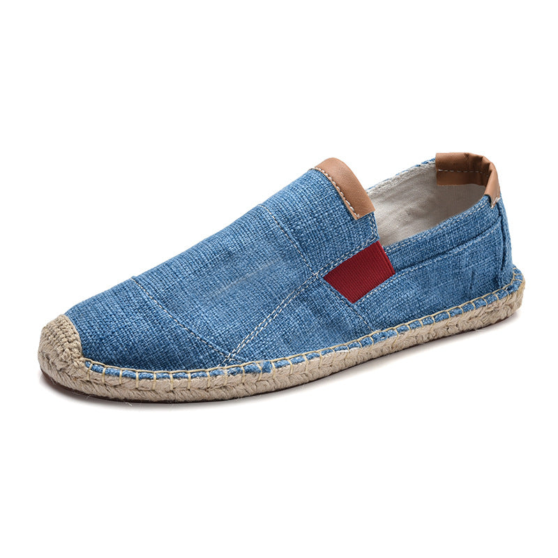 Joaquin | Men's Handmade Canvas and Straw Summer Loafers | Stylish Casual Footwear