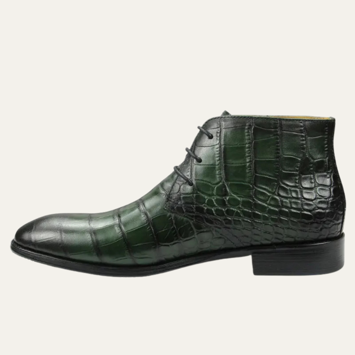 The Catanzaro Men’s Crocodile Pattern Leather Lace Up Dress Boots