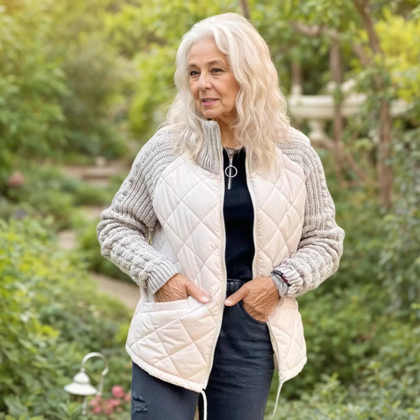 Meredith | Women’s Quilted Zip Jacket with Stand Collar | Stylish & Comfortable Modern Outerwear