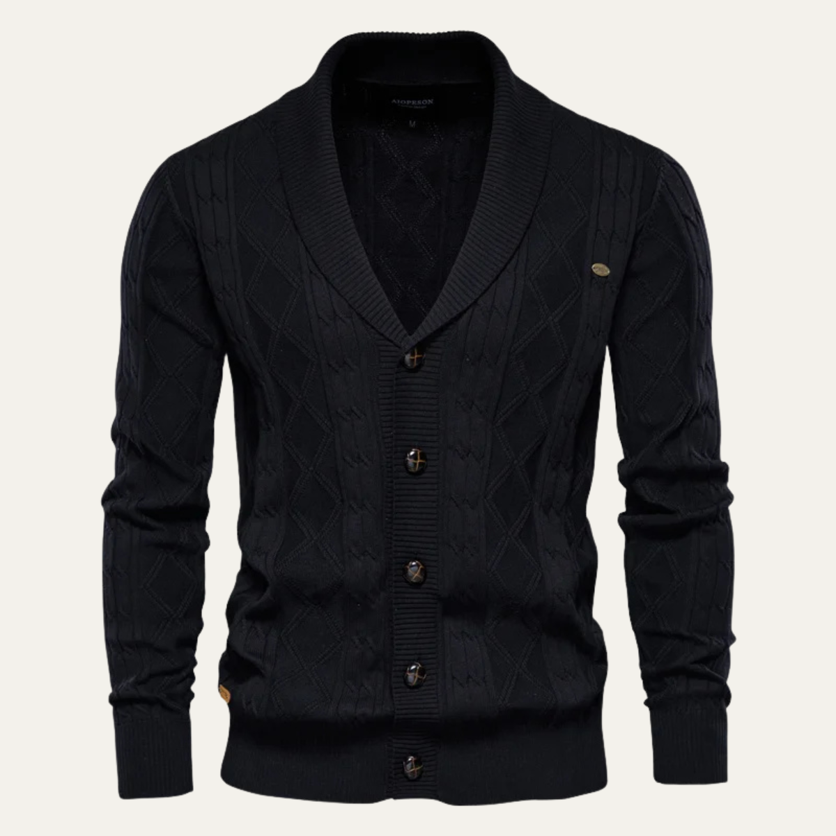 The Brecon Men's Cable Knit Button Front Cardigan