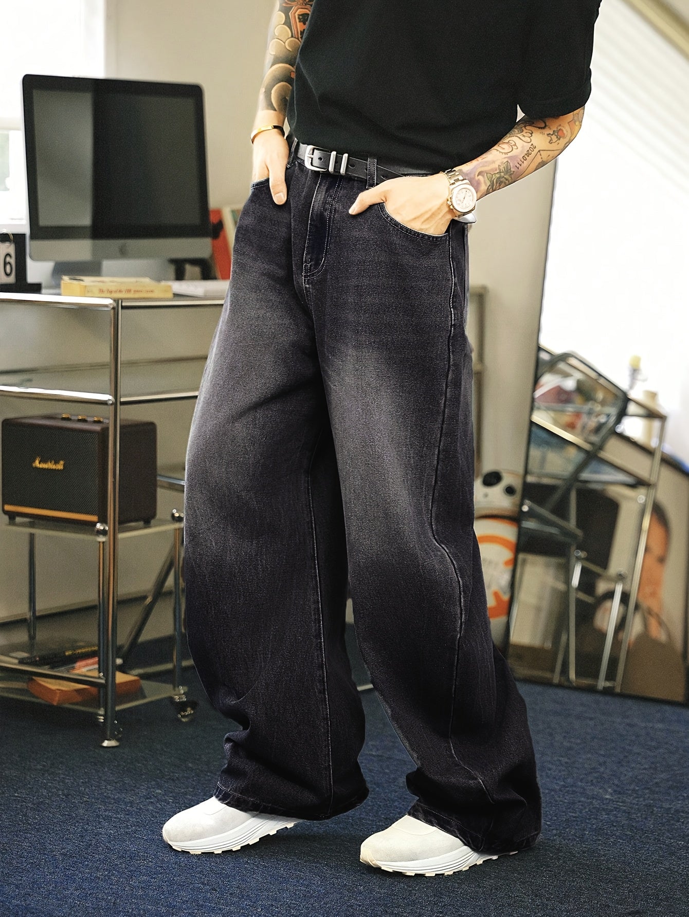 Benjamin | Men’s Baggy Jeans Wide Fit with Straight Leg Denim