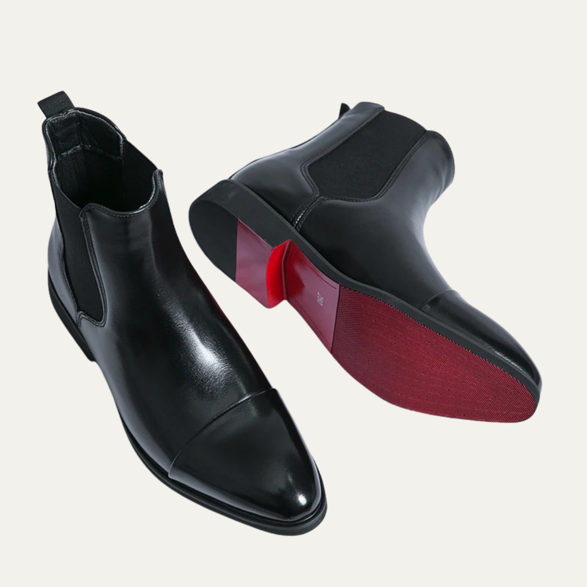 The Rossano Men’s Formal Leather Chelsea Boots with Red Sole