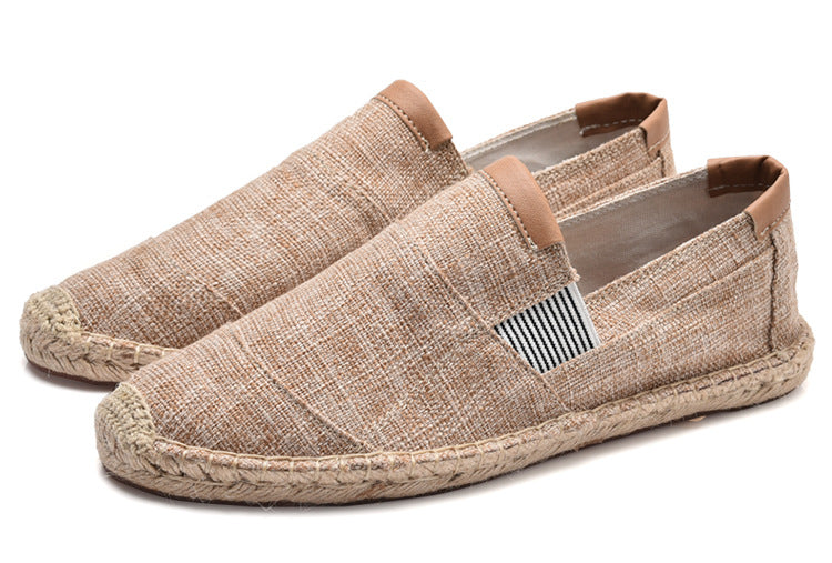 Joaquin | Men's Handmade Canvas and Straw Summer Loafers | Stylish Casual Footwear