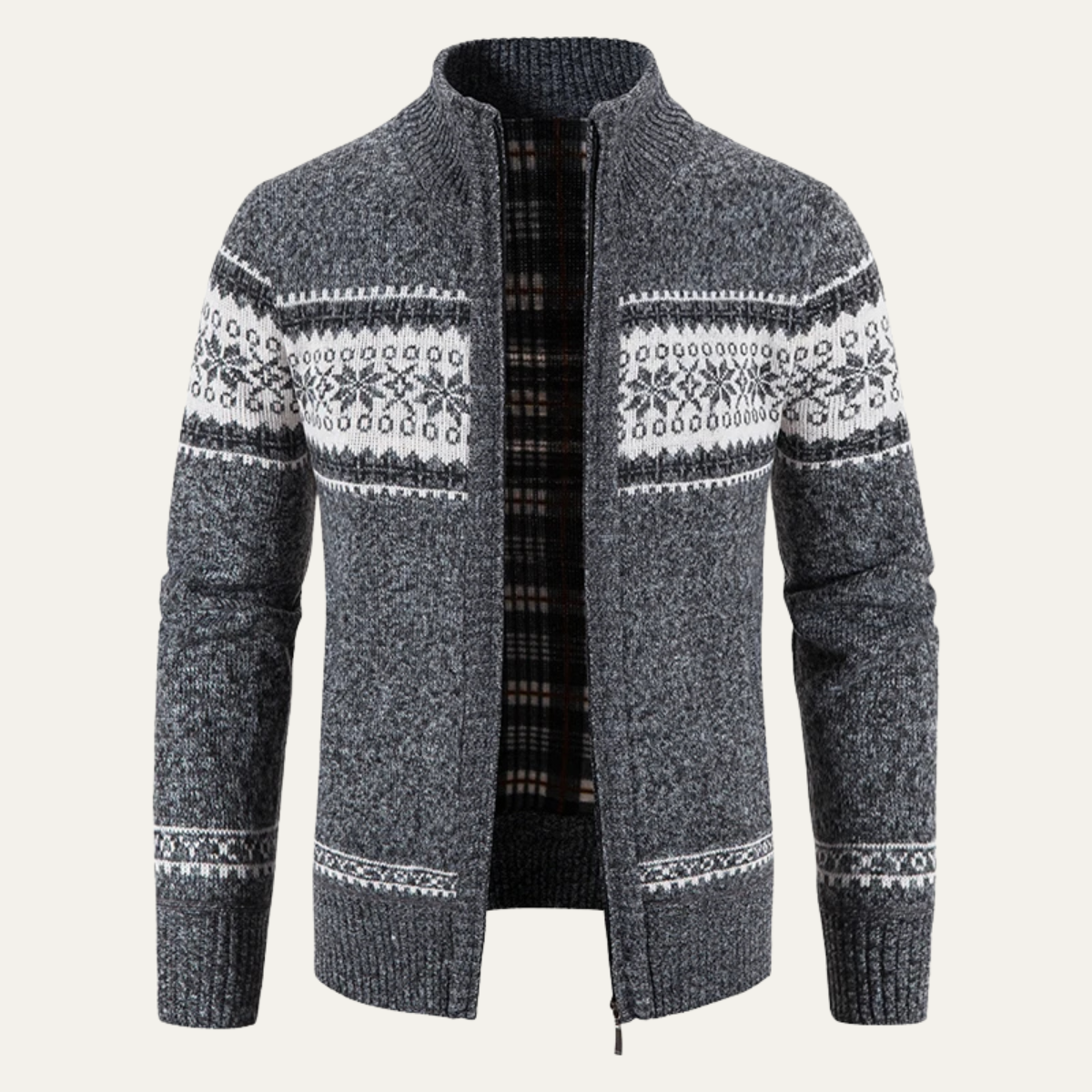 The Taranto Men’s Warm Knitted Wool Blend Zip Cardigan