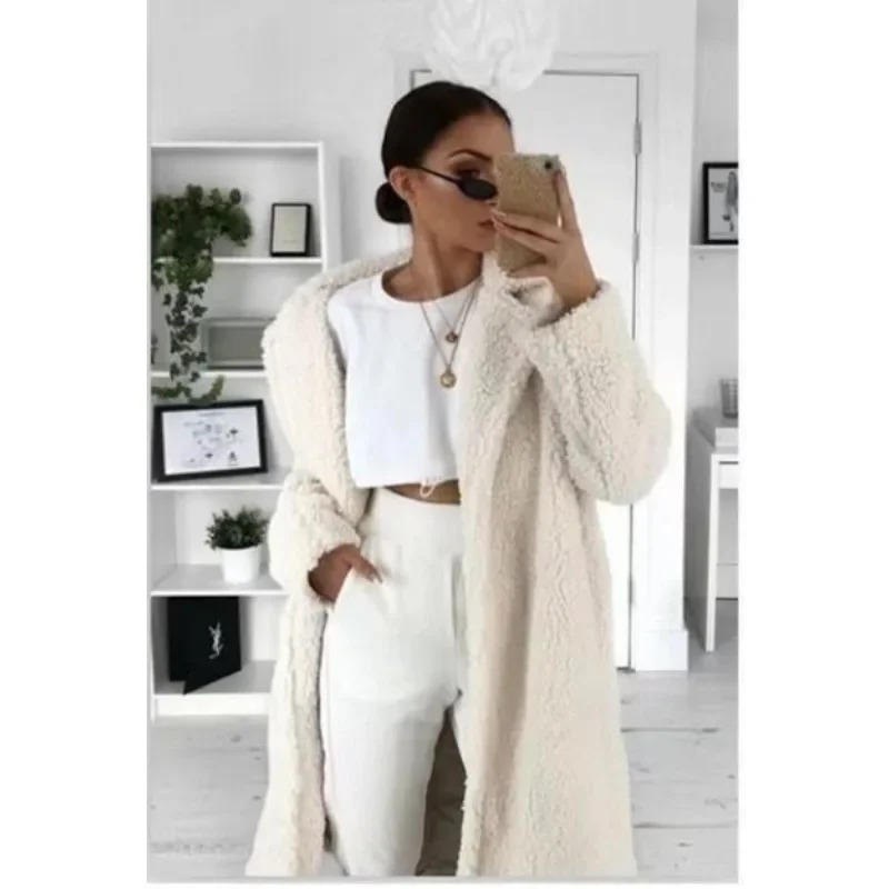 Ravina | Women's Long Plush Teddy Coat – Cosy Winter Essential