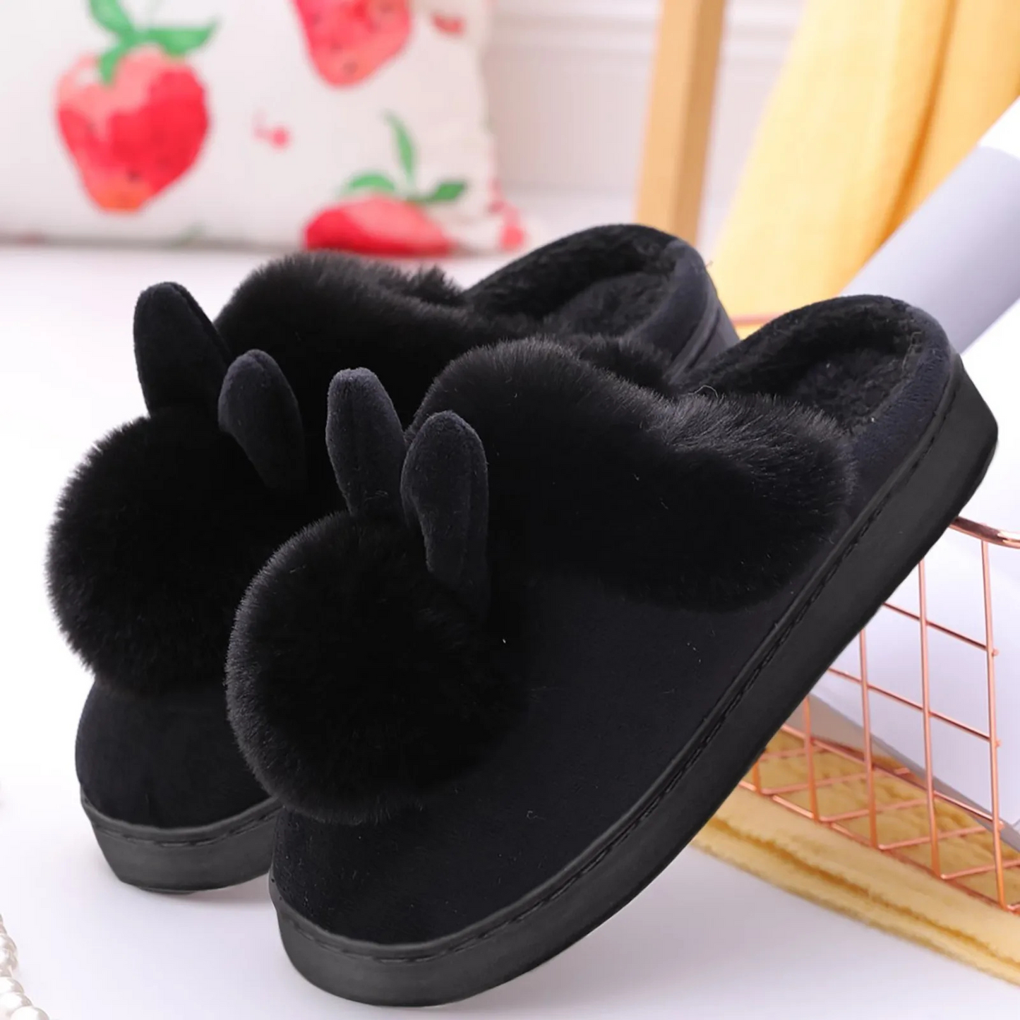 Malvina | Lightweight Furry Slippers with Adorable Ear Design
