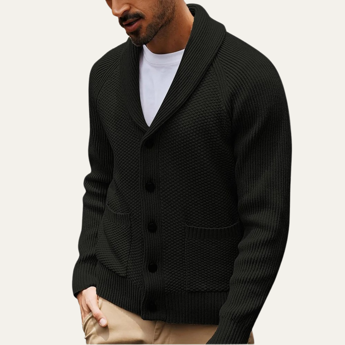 The Pembroke Men's Shawl Collar Button Up Knit Cardigan