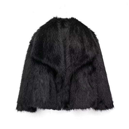Maegan – Women's Solid Colour Luxurious Faux Fur Jacket