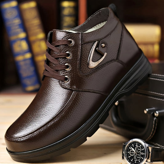 Arvion | Men’s Winter Business Boots with Warm Padded Lining & High-Top Lace-Up Design
