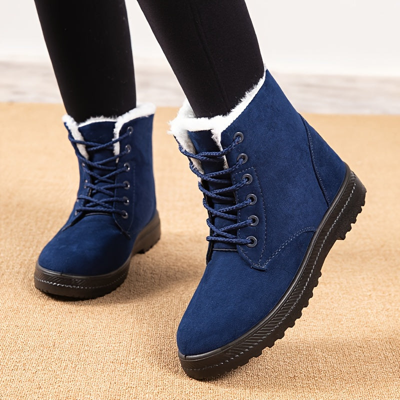 Paulina | Women’s Winter Lace-Up Boots with Flat Sole & Warm Lining