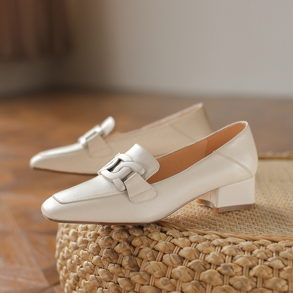 Jessamy | Elegant Block Heel Slip-On Loafers – Business Casual & Comfortable