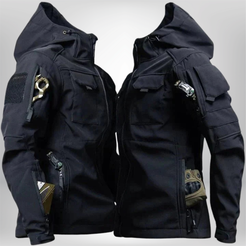 Grayson | Men’s Windproof Hooded Tactical Outdoor Jacket with Multiple Pockets
