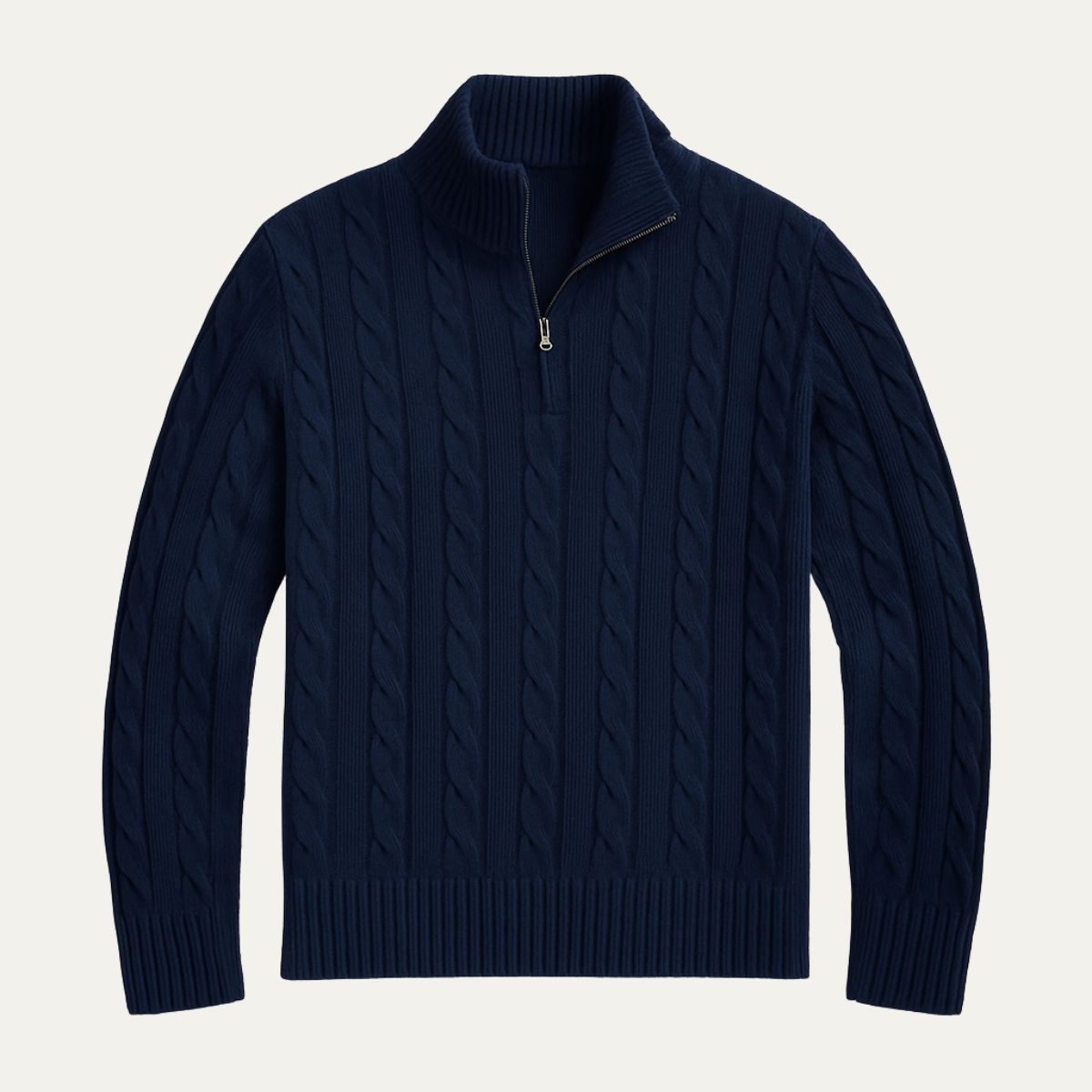The Genève Old Money Half Zip Jumper for Men - 100% Merino Wool