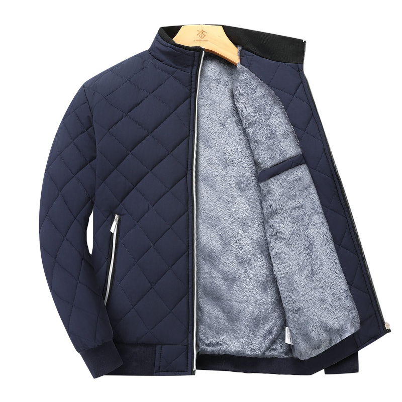 Callum | Men’s Quilted Fleece Jacket with Full Zip & Stand-Up Collar