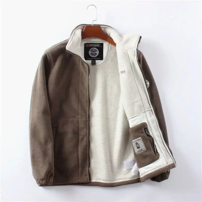 Ulysses | Men's Fleece Jacket with Stand-Up Collar and Zip Closure