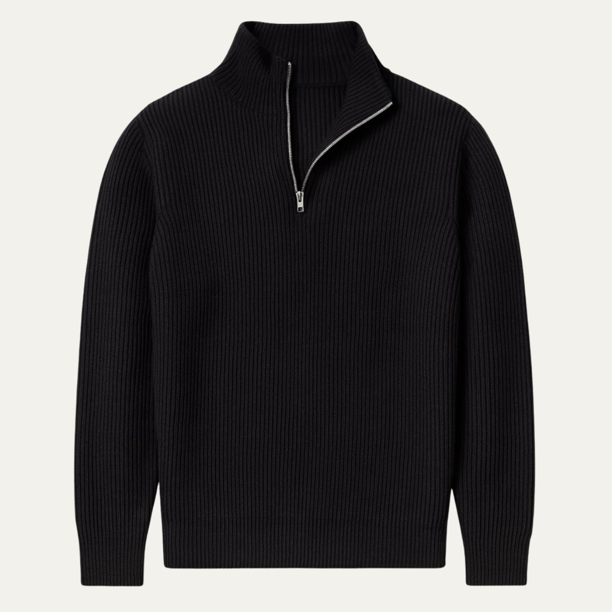 The Edinburgh Men’s Quarter Zip Ribbed Knit Casual Jumper