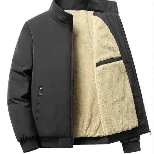 Caleb | Men’s Outdoor Zip Jacket with Fleece Lining and Stand Collar