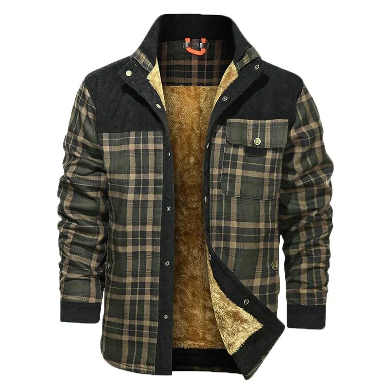 Gideon | Men’s Plaid Shirt Jacket with Warm Fleece Lining