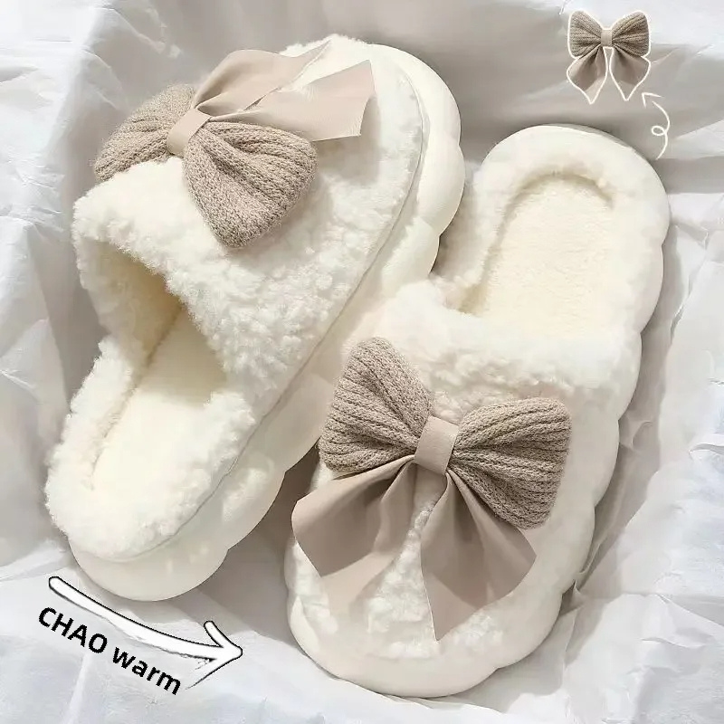 Majane | Cosy Anti-Slip Slippers with Bow Design