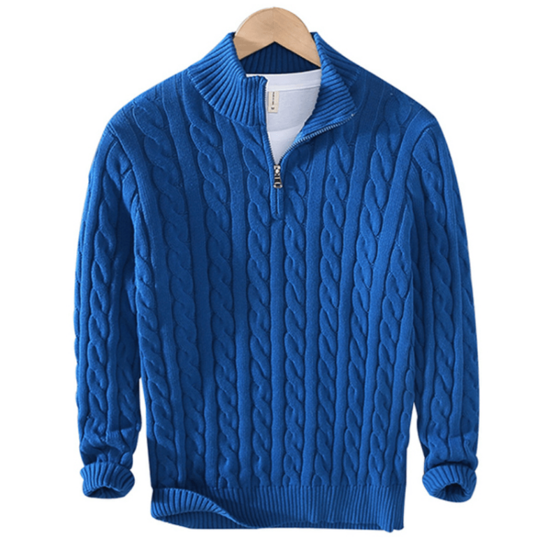 Barrett | Men’s Cable-Knit Half Zip Sweater – Warm Knitted Pullover with Textured Pattern