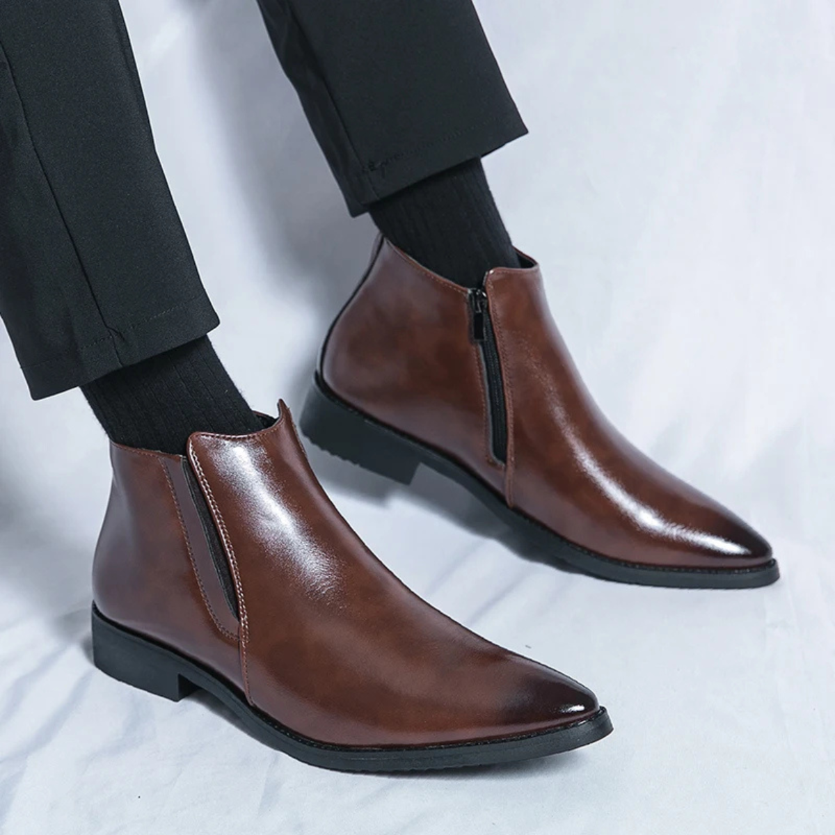 The Crotone Men’s Business Slip On Leather Chelsea Boots