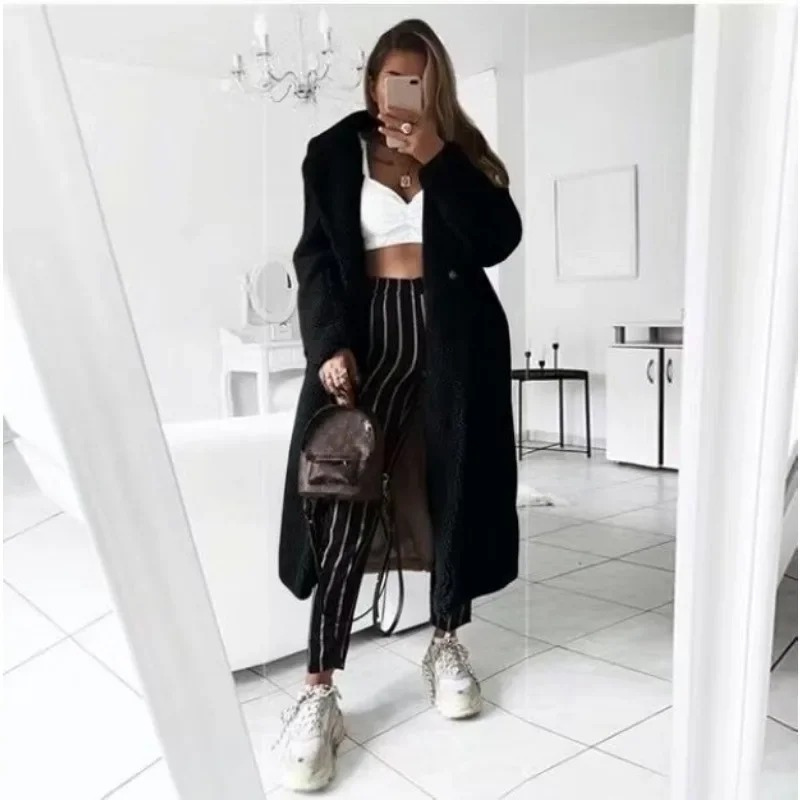 Ravina | Women's Long Plush Teddy Coat – Cosy Winter Essential
