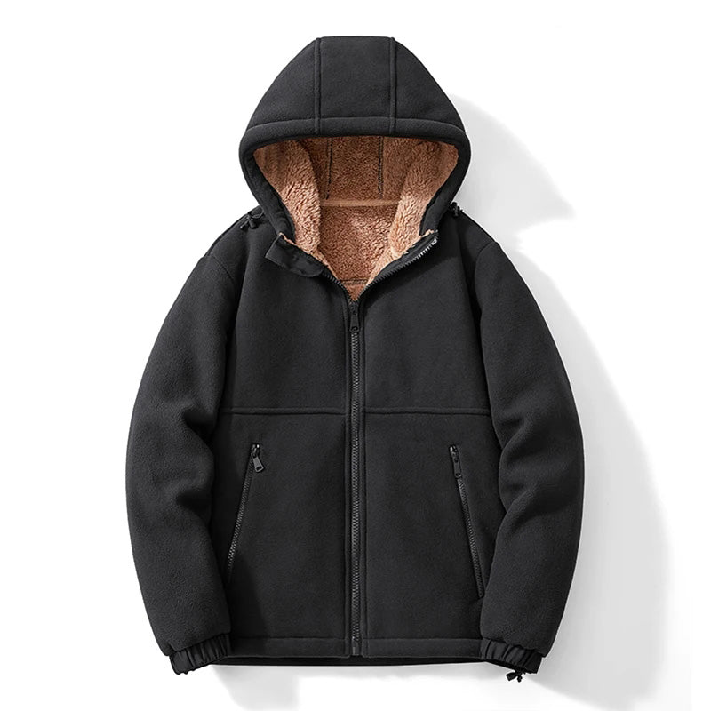 Sven | Men's Zip-Up Fleece Lined Hooded Jacket with Side Zip Pockets