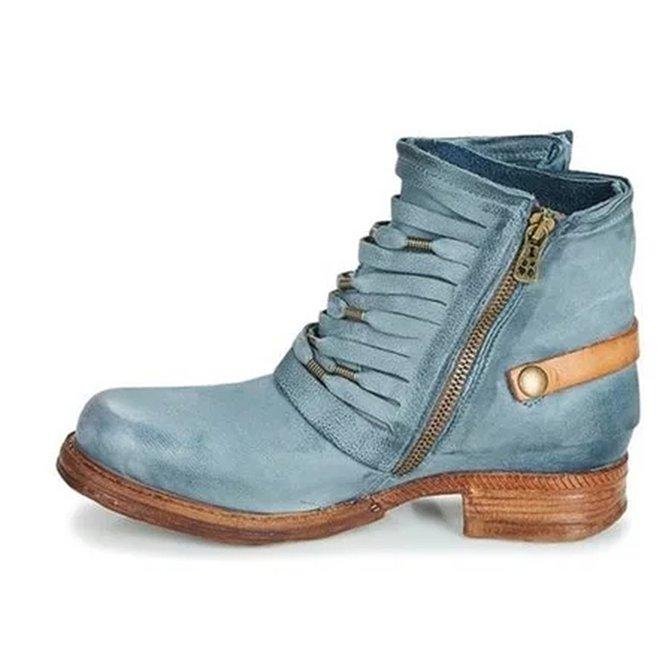 Elea | Women's Retro Ankle Boots with Stylish Block Heel & Side Zip