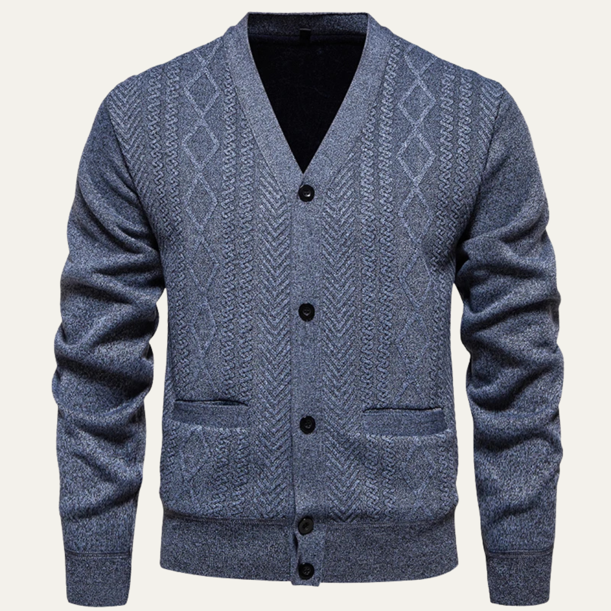 The Murano Men's Slimt Fit Knitted Button Up V Neck Cardigan