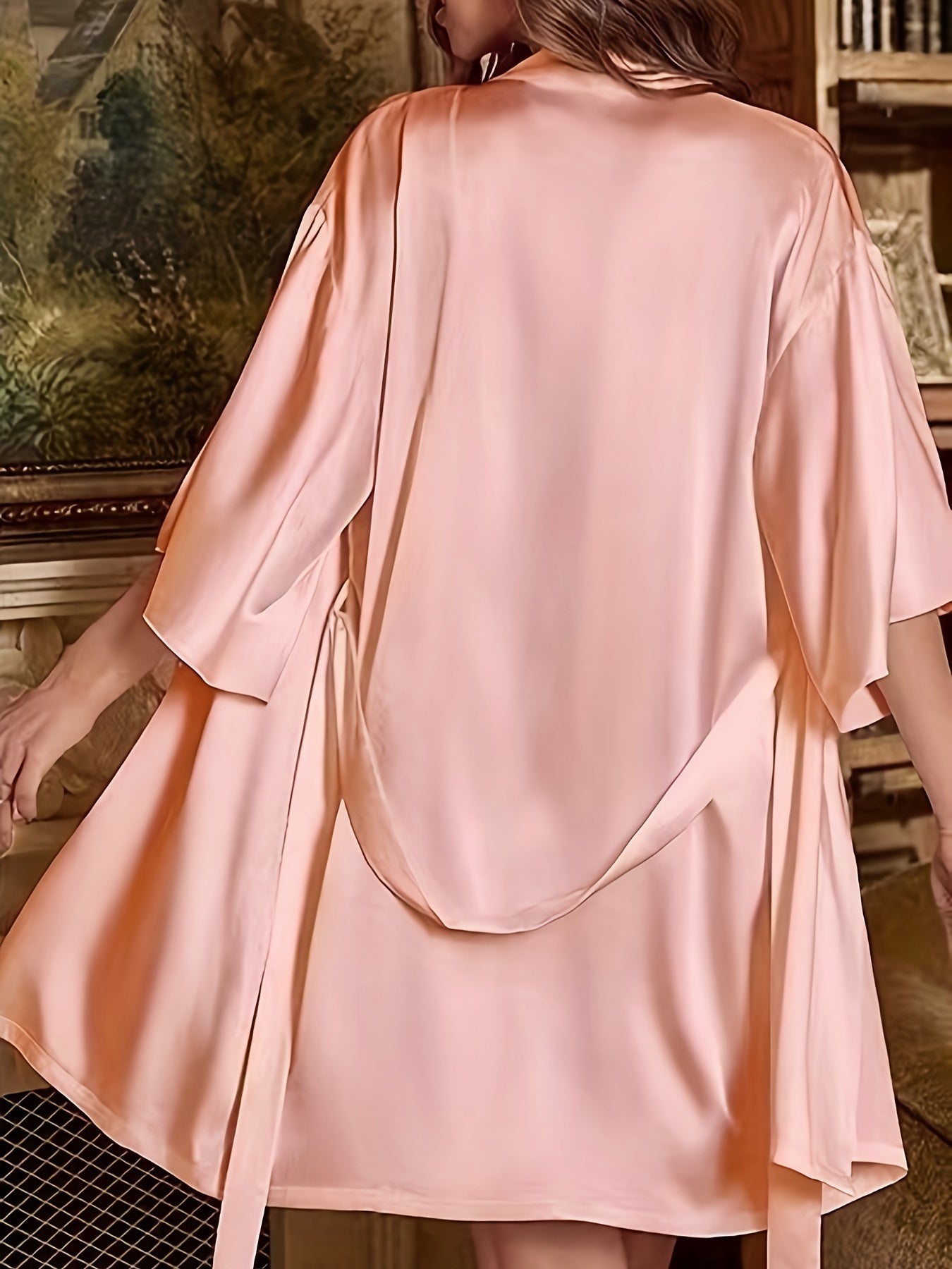 Lyra | Women's Silk Satin Sleepwear Set with Robe – Elegant & Sexy Spaghetti Strap Dress for Luxurious Comfort