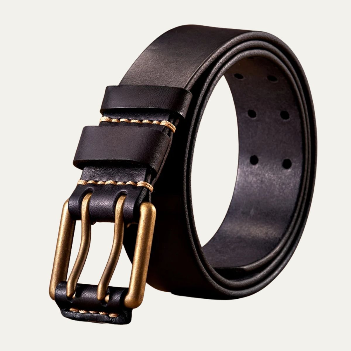 The Lancaster Belt – Double-Pin Vintage Leather Design