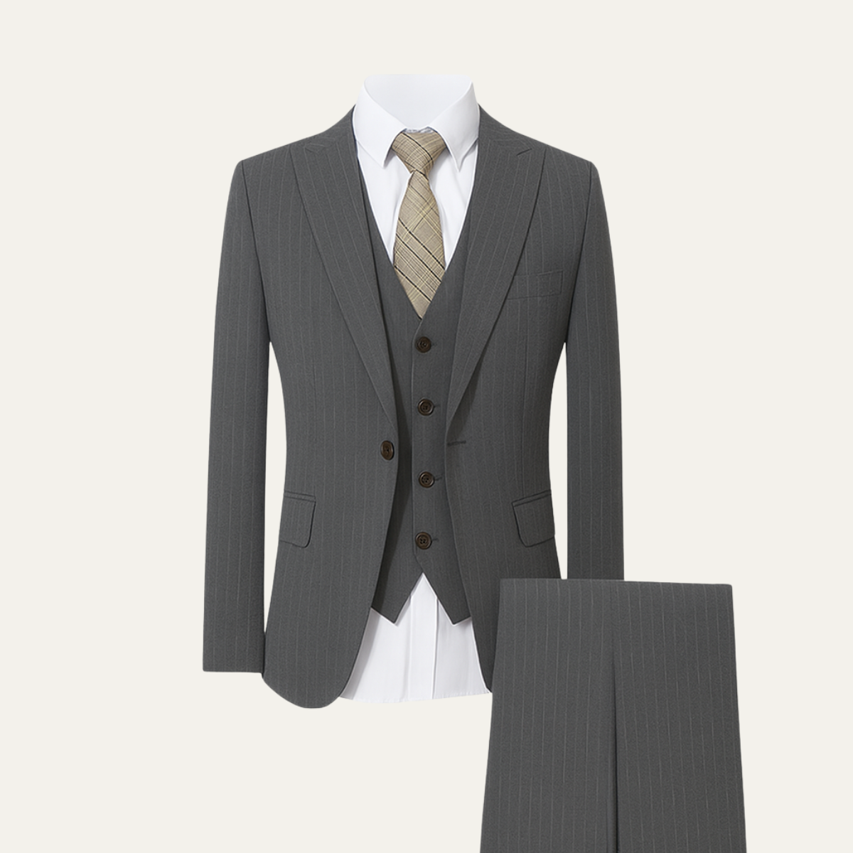 The Castelvetro Men’s Elegant 3 Piece Suit – Slim Fit Blazer, Waistcoat & Trousers Set